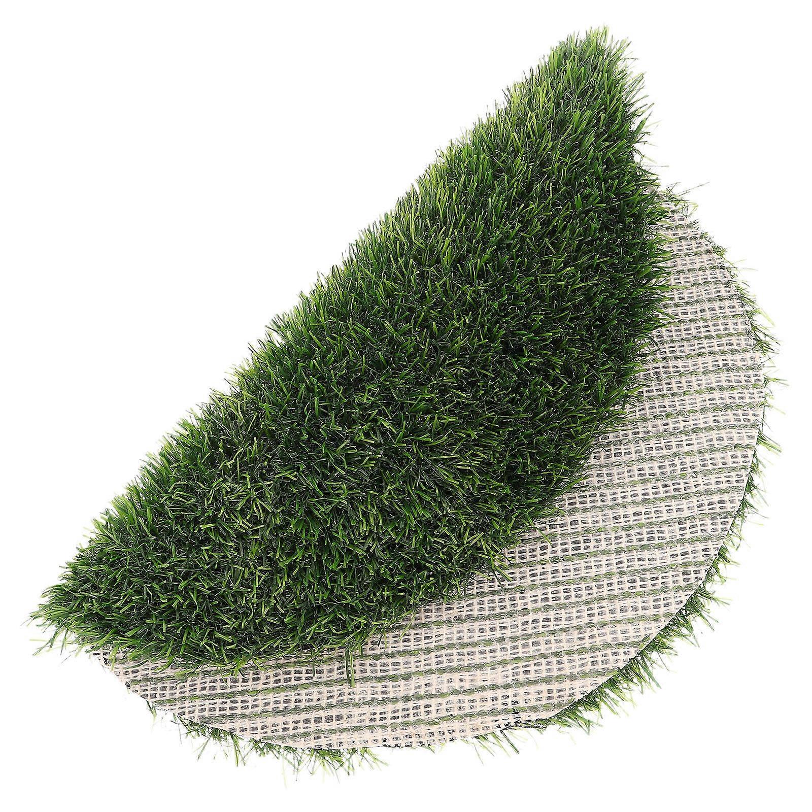 Realistic Artificial Grass Outdoor Turf Mat for Decor 40cm Round Turf Tiles