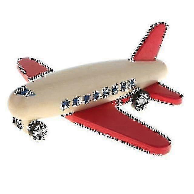 Mini Wooden Friction Propulsion Rollback Airplane Children's Gift Friction Power Toy