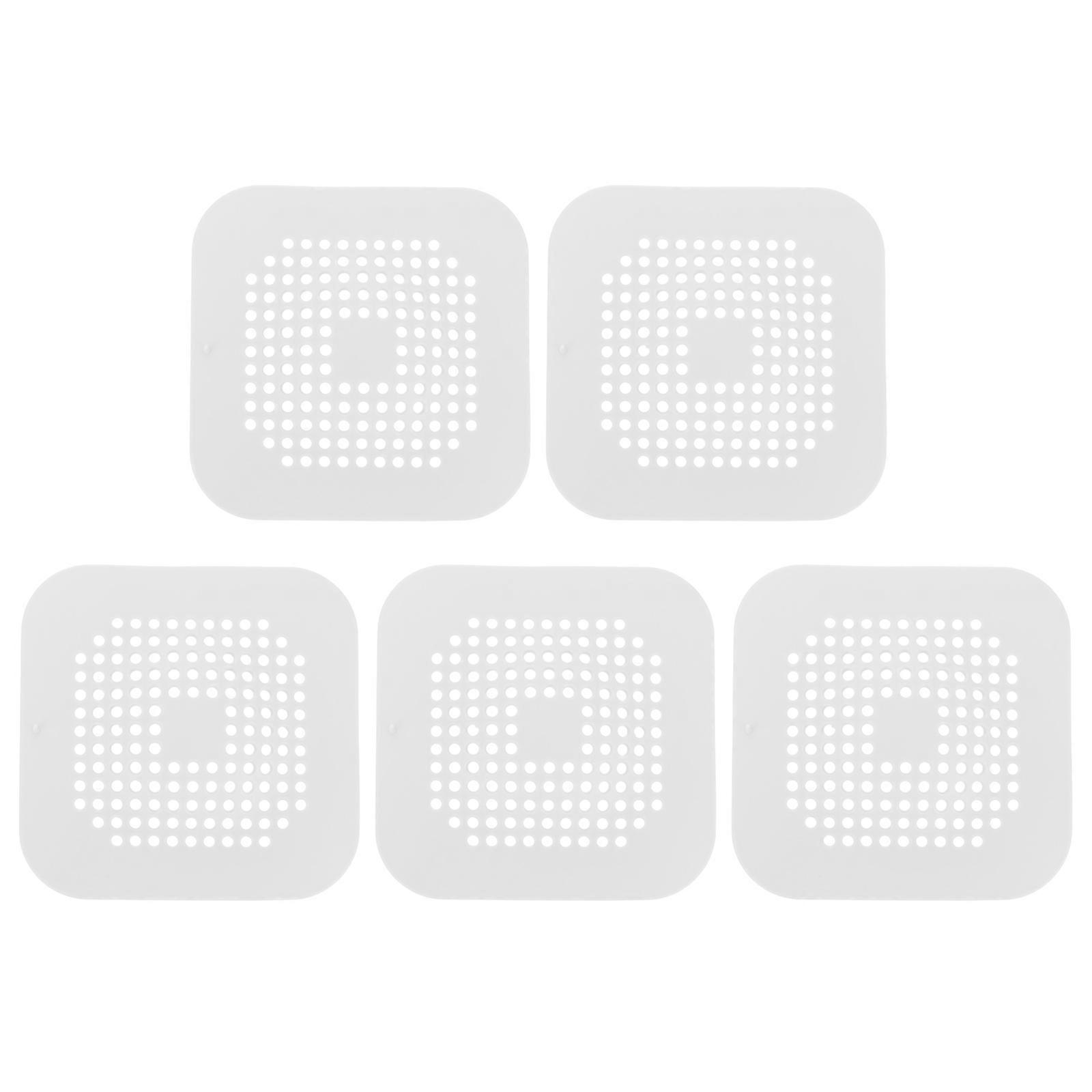 5pcs Sink Drain Filter with Strong Suction, TPR Material Floor Drain Cover for Kitchen, Bathroom, Laundry, and Utility Sinks – Square Clogging