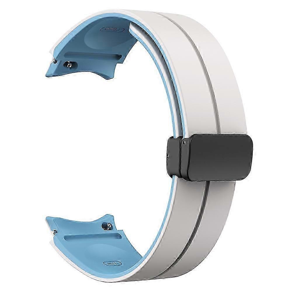 Type K For Samsung Galaxy Watch 5 Pro 45mm Magnetic Buckle Wrist Band Bi-Color Silicone Strap