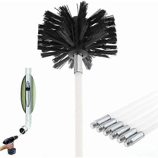 Adjustable chimney cleaning tool, 6 rods flexibly combined, can be used with a drill to clean stubborn debris