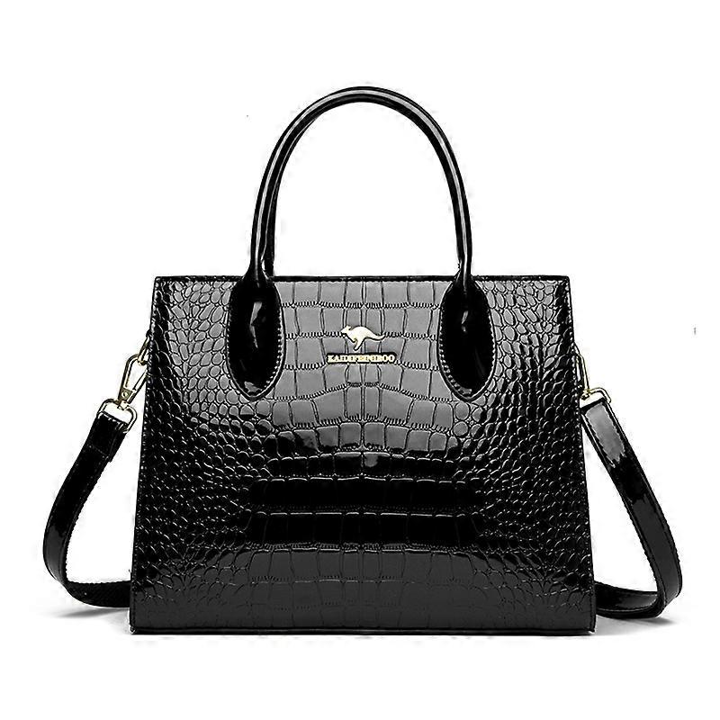 Ladies' crossbody and tote bag, large capacity crocodile-textured PU material, European and American retro style