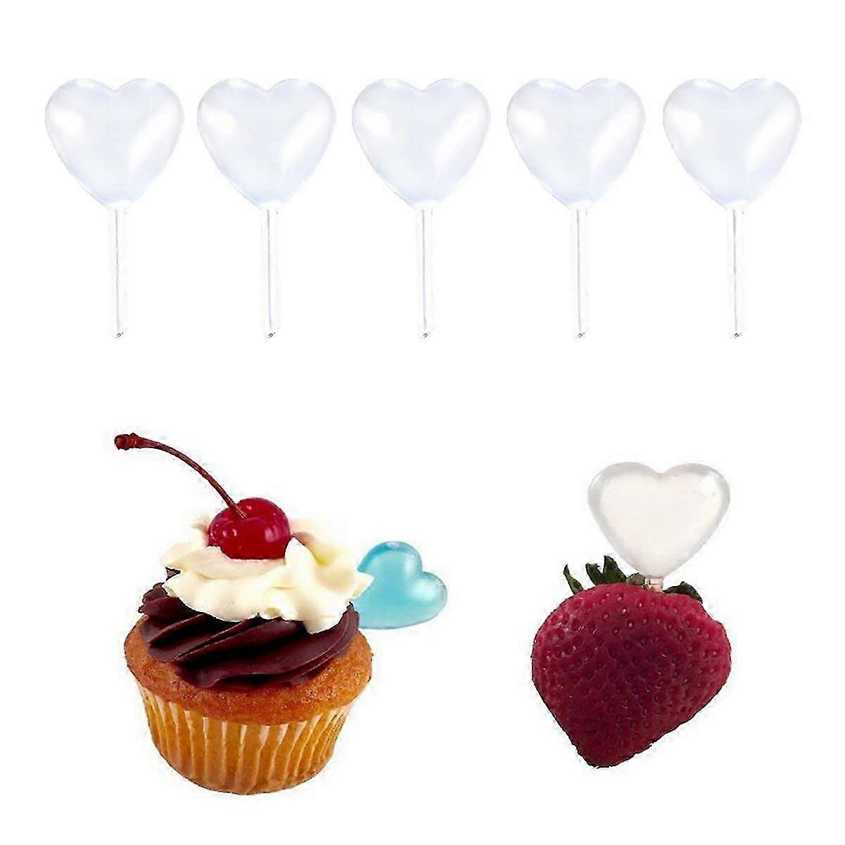 100 Pcs Clear Disposable Heart Shape Plastic Jam Straw - 4ml Juice ...