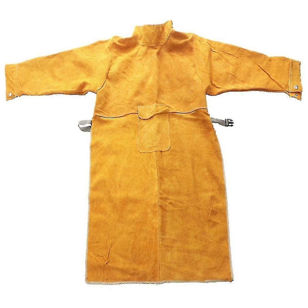 Welder Apron Heat Insulation Welding Artificial Cowhide Made Yellow...