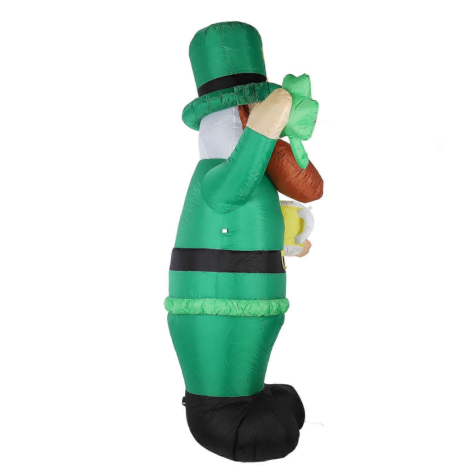 Saint Patrick Day Inflatable Leprechaun 2.4m Green Glow US Plug
