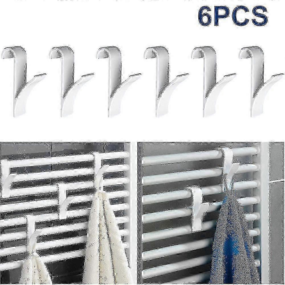 6pcs / set combiné radiateur crochet porte suspendu porte-serviettes -