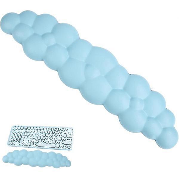 Keyboard Cloud Wrist Rest, Soft Comfortable Cute Keyboard Wrist Support Non-Slip Ergonomic Support & Memory Foam (Blue)