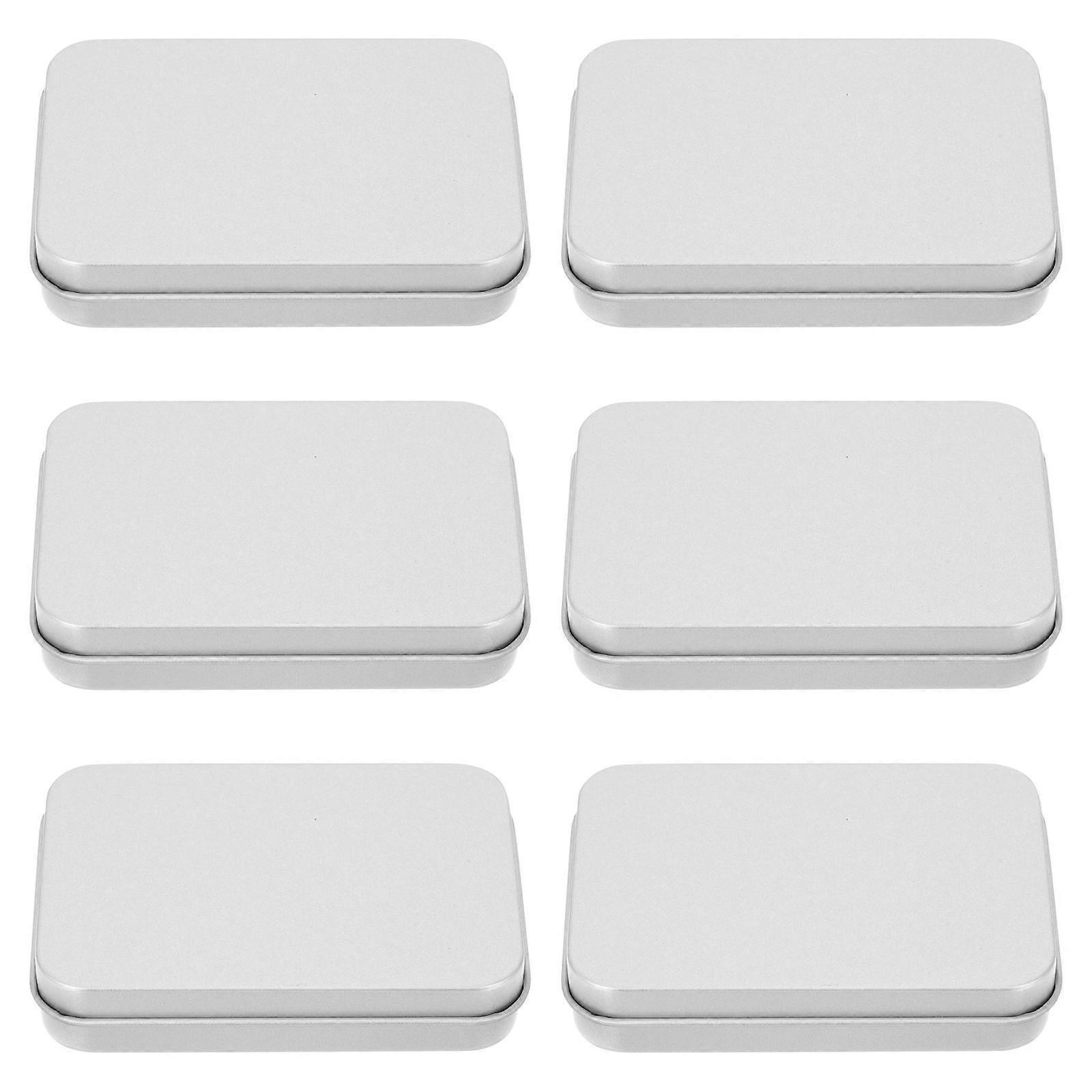 Silver Iron Box 6Pcs Tinplate Container for Candy Holder Use
