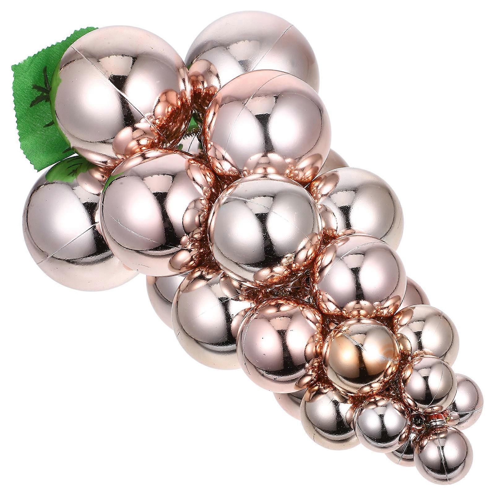Artificial Grape Round Ornament for Christmas Tree Decoration and Indoor Decor in Rose Gold Constructed from Plastic 1Pack