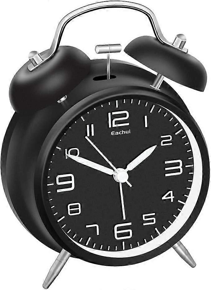 Eachui Dual Bell Alarm Clock with Night Light, Loud Alarm, Analog Alarm Clock