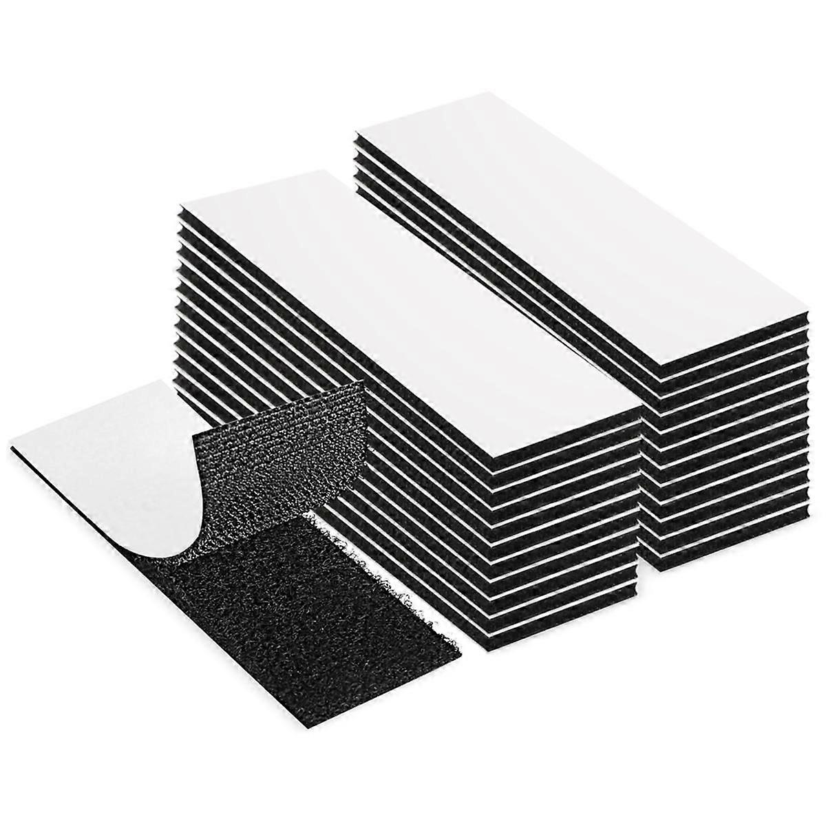 100 Pack Hook and Loop Tape, 1X4Inch Strong Tape Double Sided Adhesive Sticky Reusable Interlocking