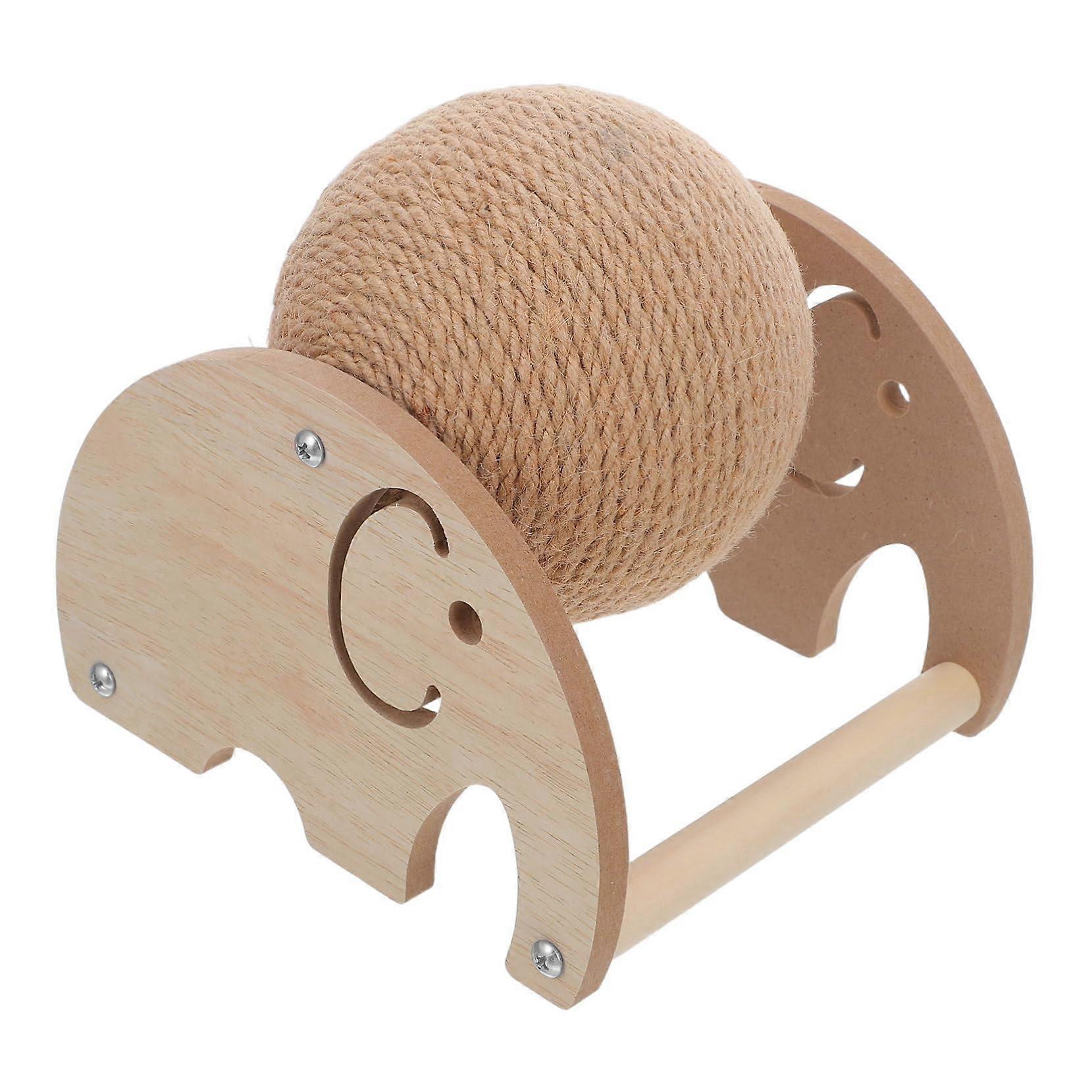 Rotating Sisal Cat Scratching Ball With Solid Stand Indoor Cats Kittens Small Pets Interactive Nail Care Toy
