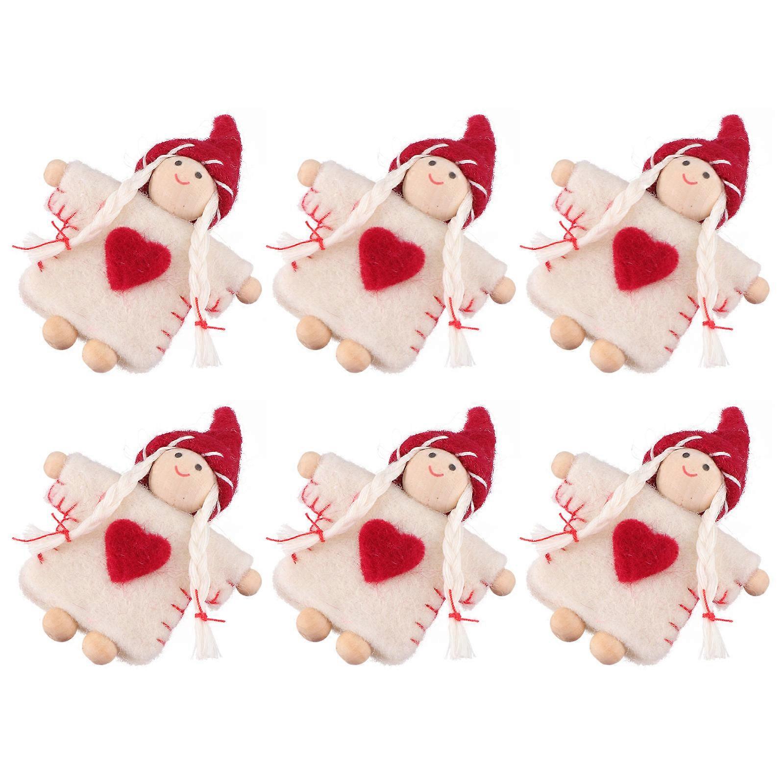 Christmas Accessories Felt Hair Clip Snowman for Decoration 6Pcs Handmade