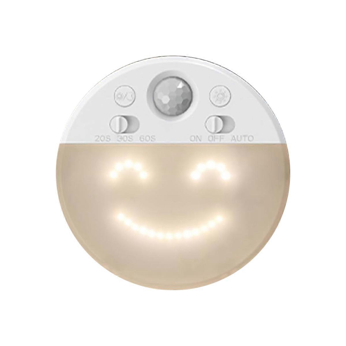 Motion Sensor LED Night Light with 4 Expression Dimmable Hallway Light Rechargeable LED with Timer 1PCS