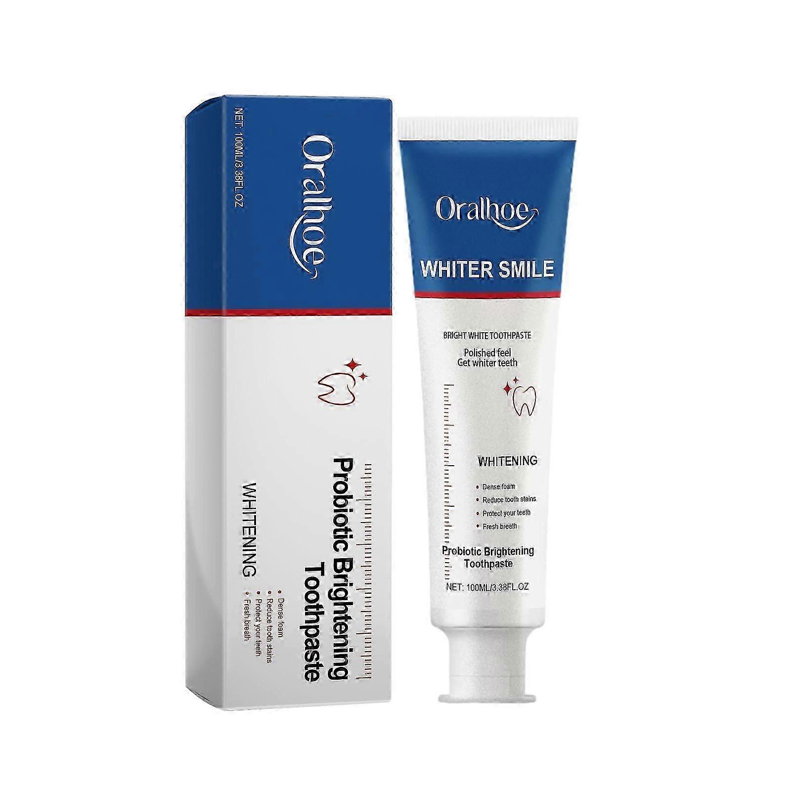 Enzyme Toothpaste for Whitening & Brightening, Deep Clean Yellow Stains, Fresh Breath, 100ml