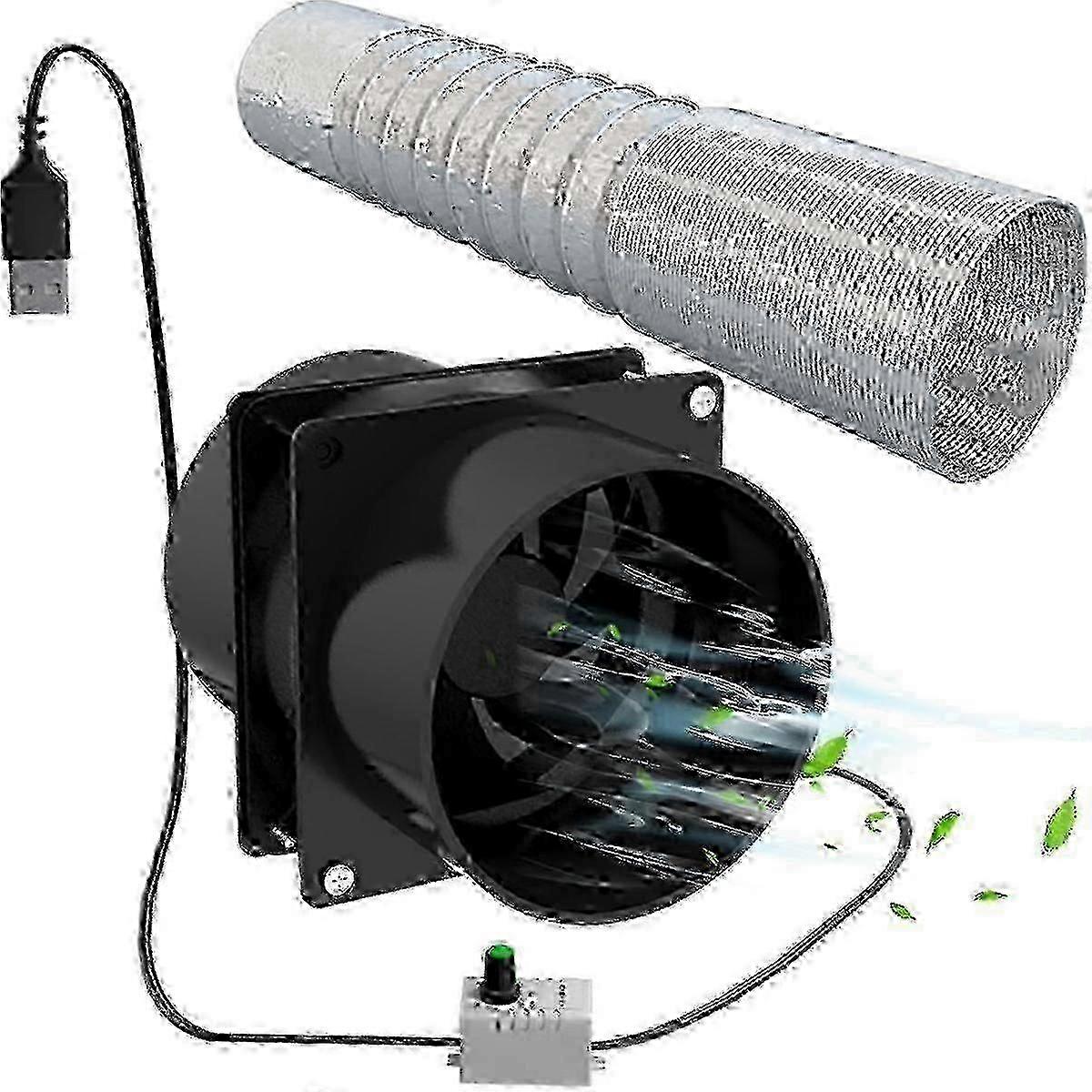 Adjustable extractor fan with long 10ft duct hose for garages