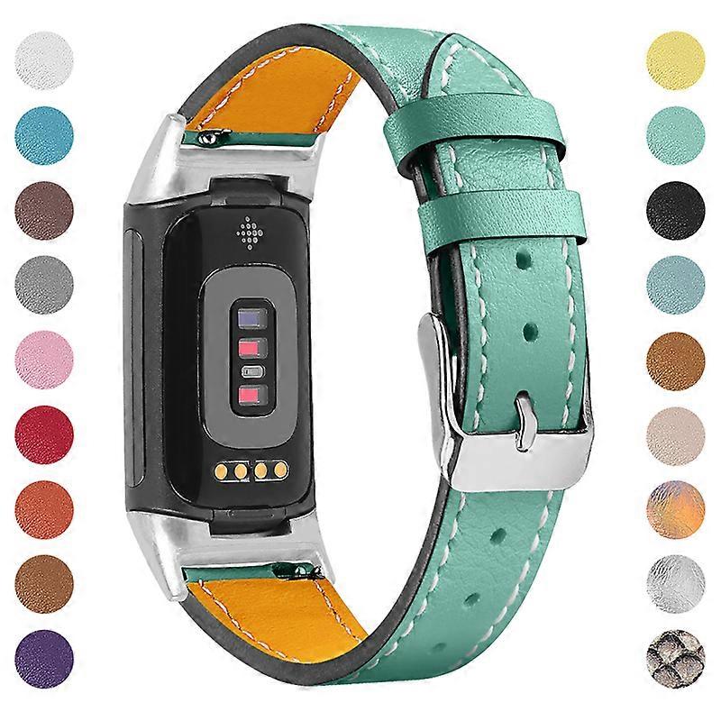Premium Genuine Leather Adjustable Strap Watch Band for Fitbit Charge 6 5