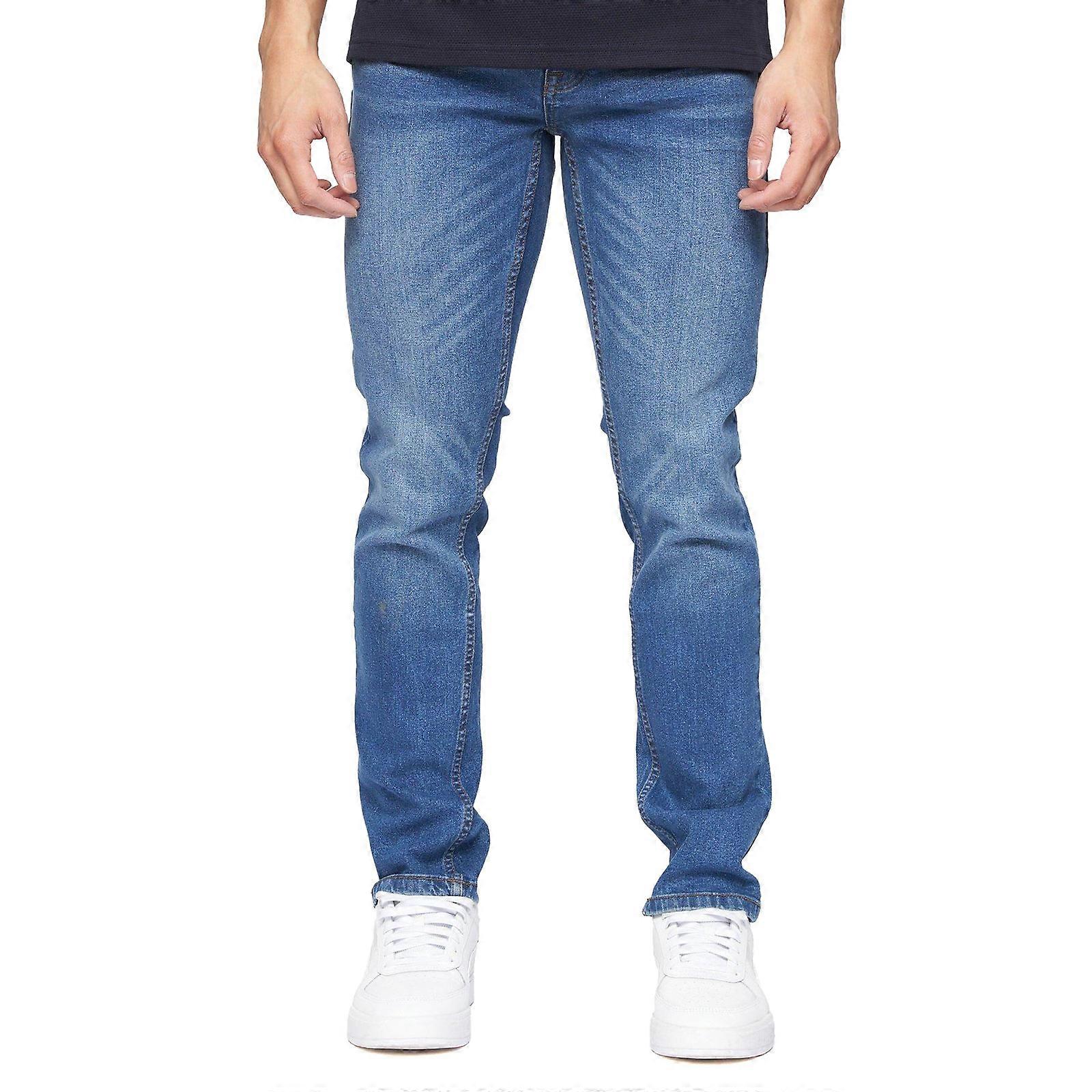 Crosshatch Malcolm Slim Fit Jeans Stone Wash