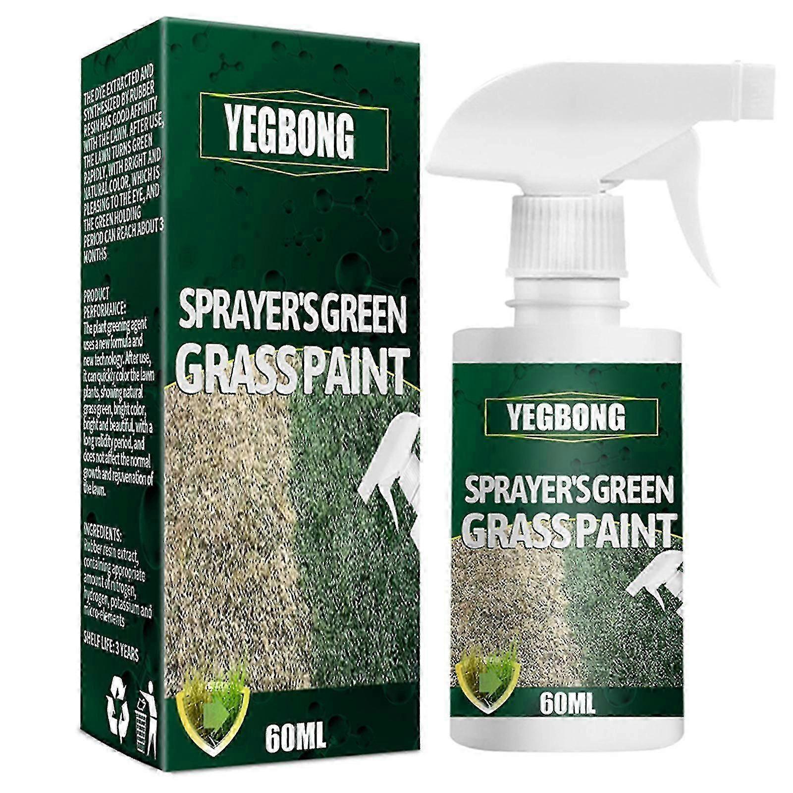 Peinture en aérosol Instant Green Grass Renew avec formule résistante aux UV pour teinture de pelouse et d’arbuste dans la restauration de la cour extérieure Bidon de 60 ml
