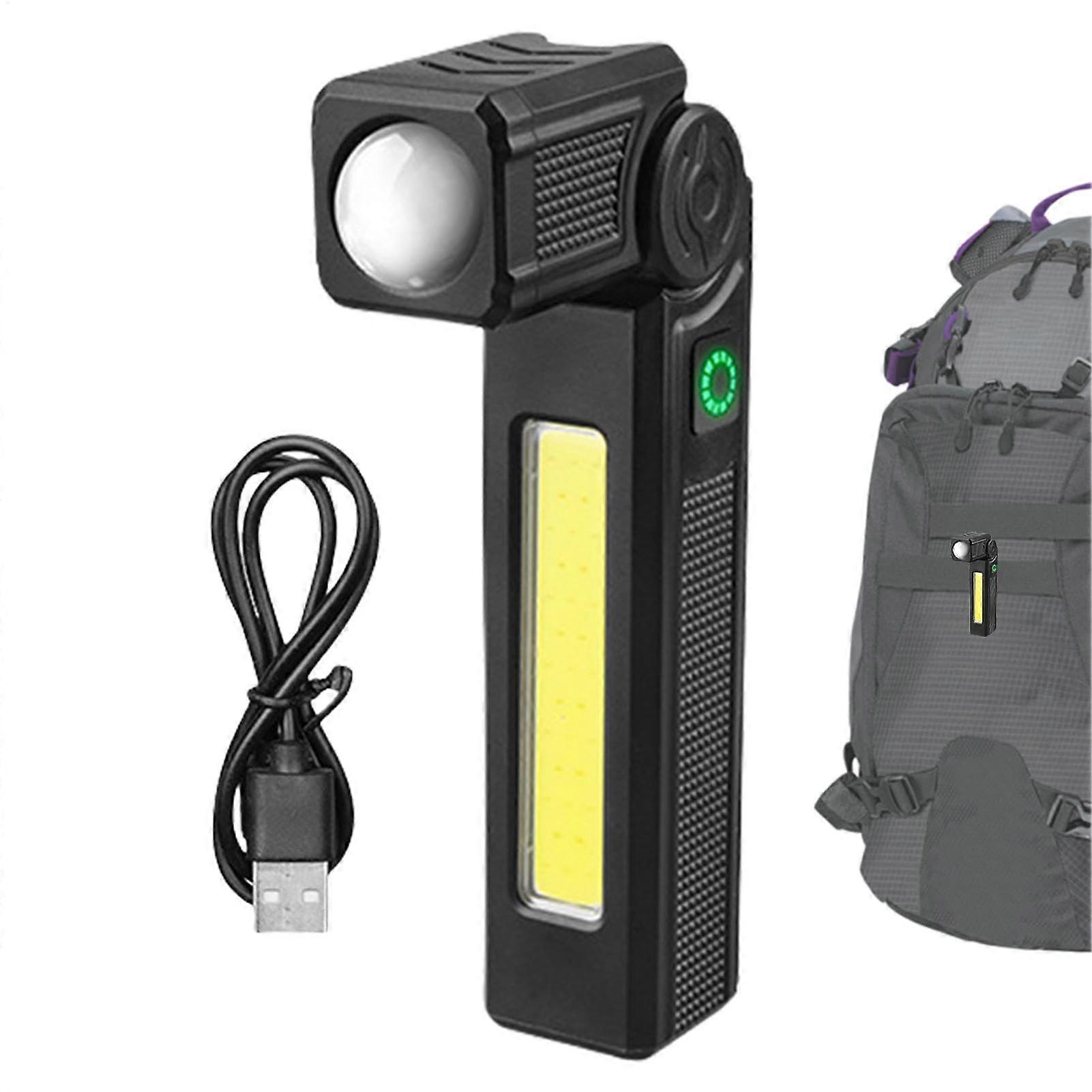 Work Lights Mechanics Rotatable Rechargeable COB LED Flashlight, 5.70 Inches Waterproof Magnetic Mechanic Lamp for Home
