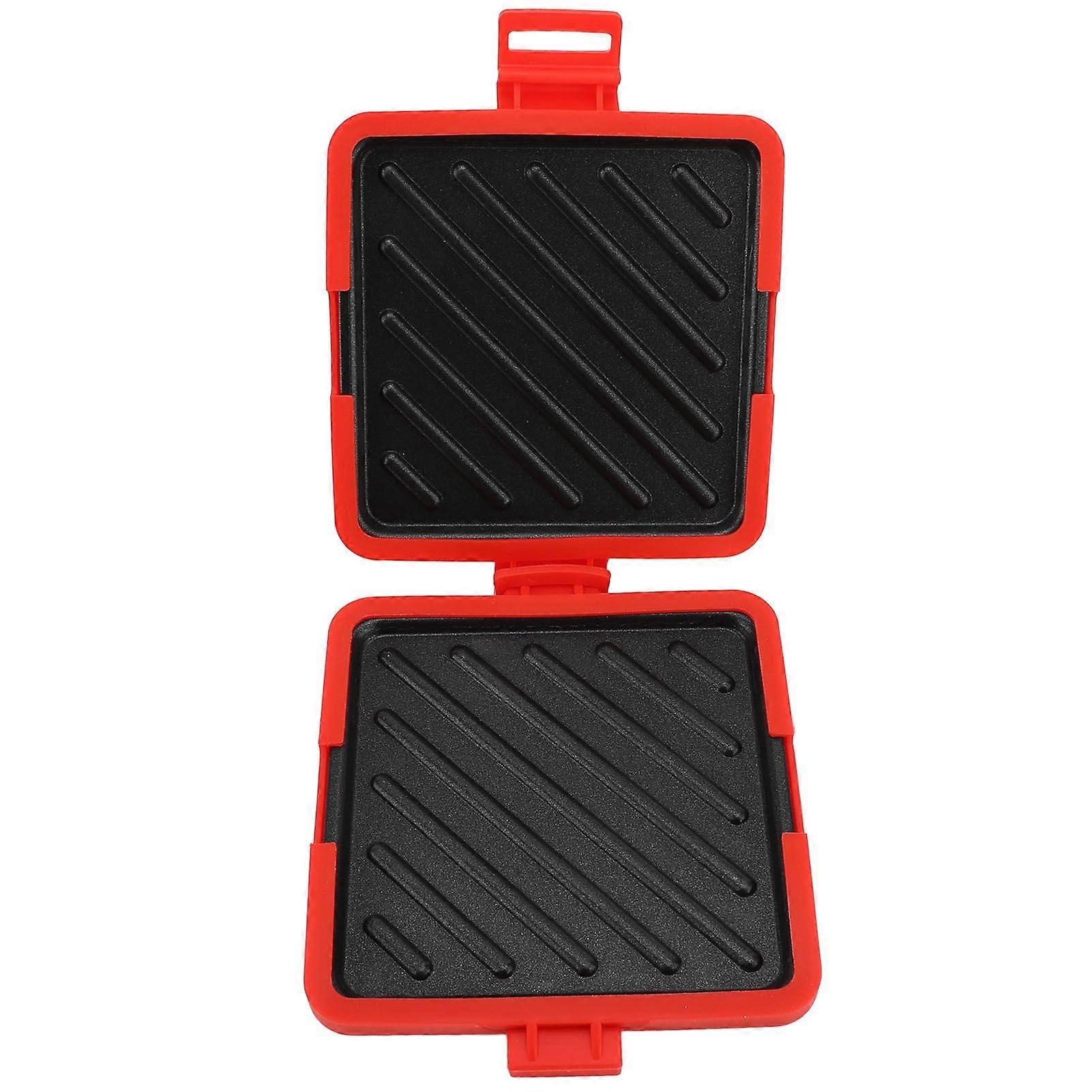 Microwave Toastie Sandwich Maker Microwavable Toaster with Adjustable Silicone Straps No Electricity Cordless Red