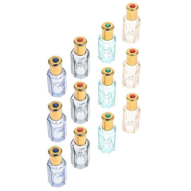 Essential Oils Roll On Bottles 12Set Assorted Color Travel Friendly Portable Organizing Prevent Leakage