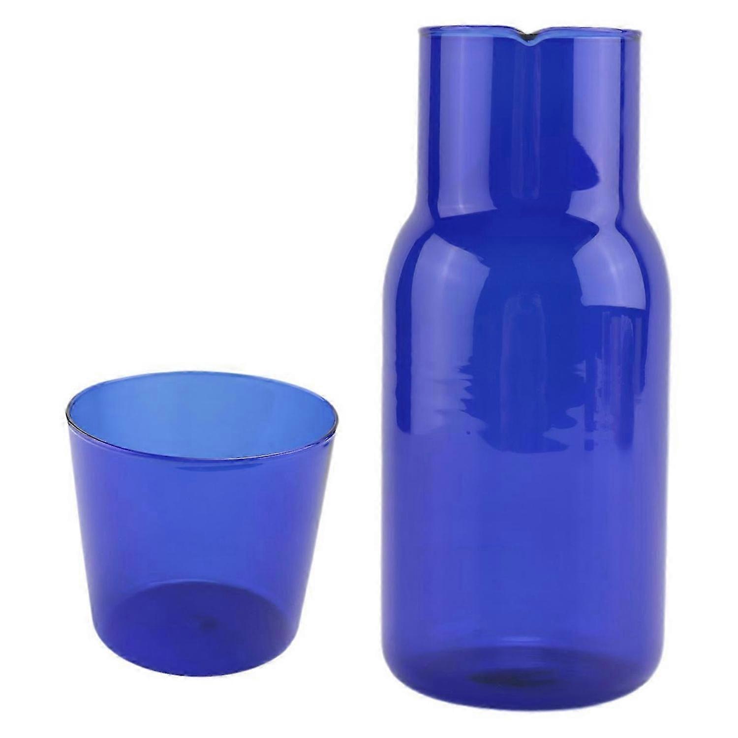 parent Candy Color Glass Teacup Set Simple Heat- Drinking Juice Cup with Tea Pitcher Water Bott