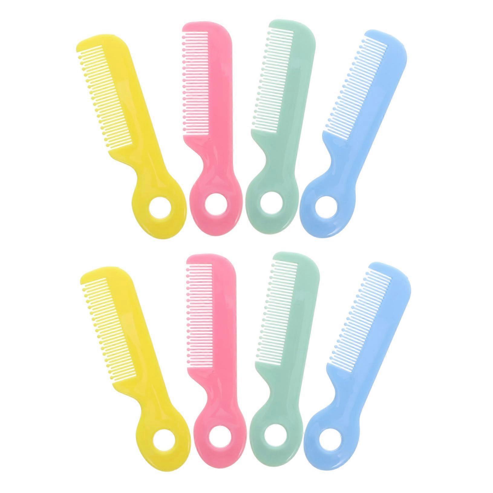 8pcs Hair Comb For Newborns Rounded Tip Detangling Brush AntiStatic Plastic Bristles Lightweight TravelCompact Tools