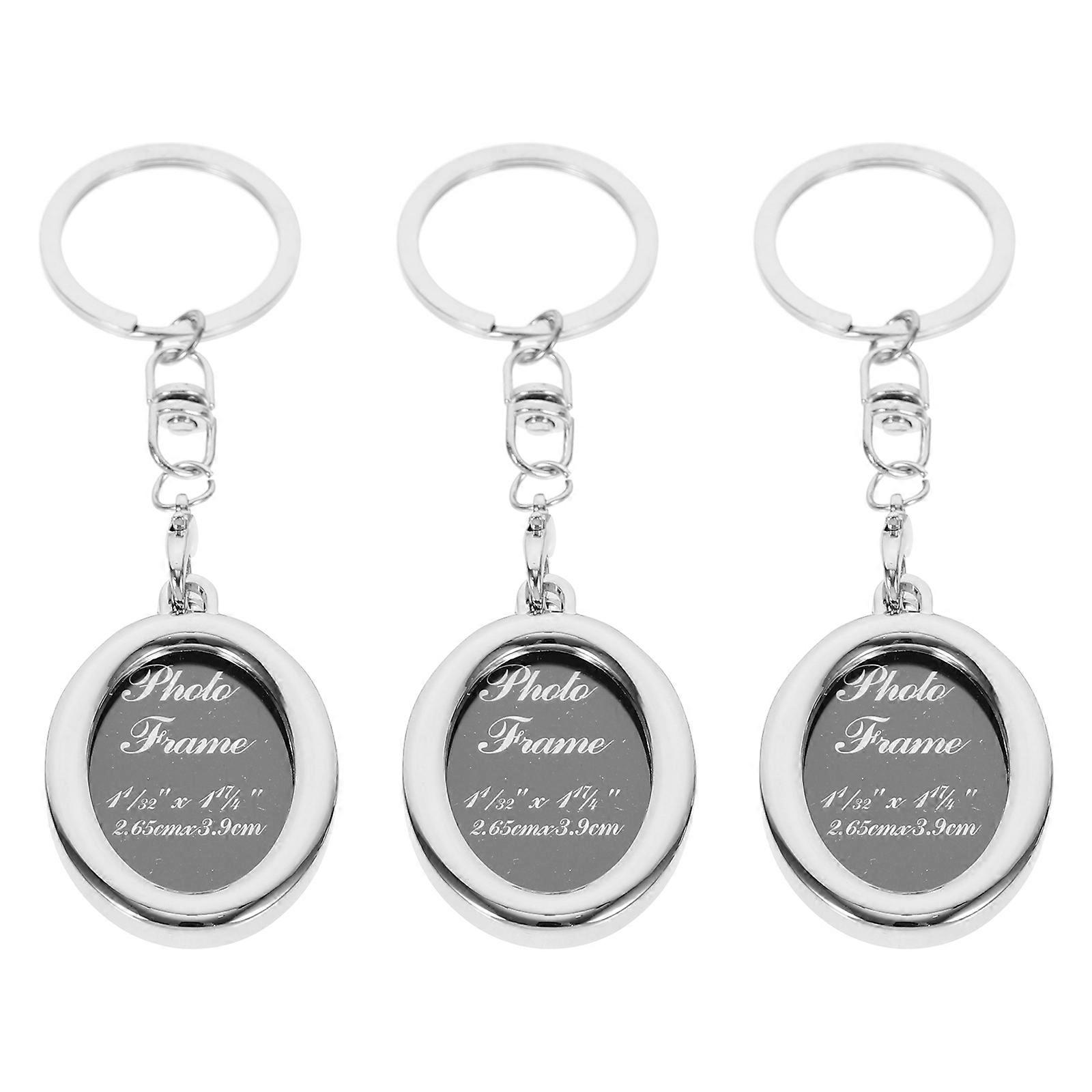 Metal Photo Keychains for Protective Photo Frame with 3Pcs Set