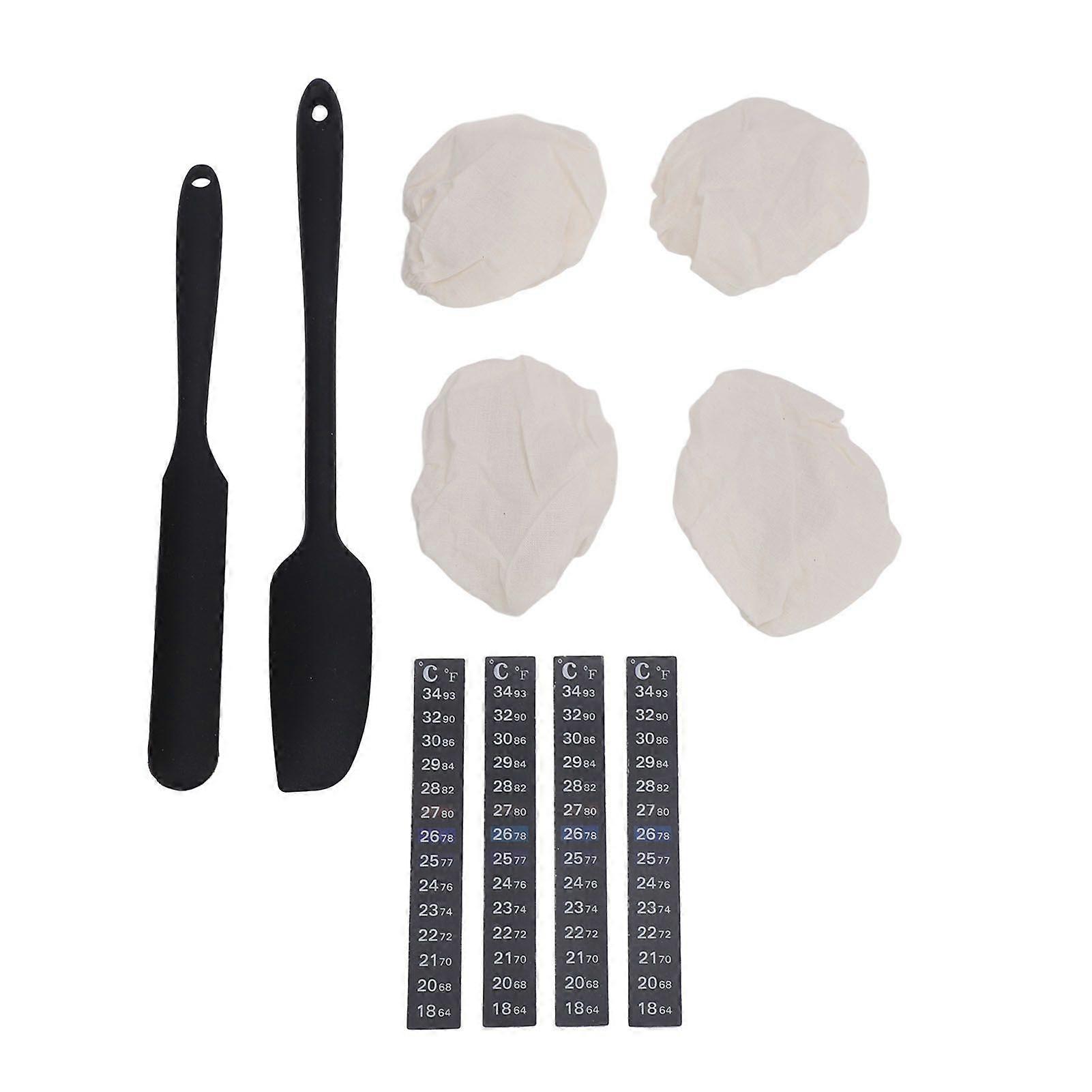 Sourdough Starter Set with Thermometer Strip Cloth Cover Efficient Bread Baking Kit for 3in to 4in Jars
