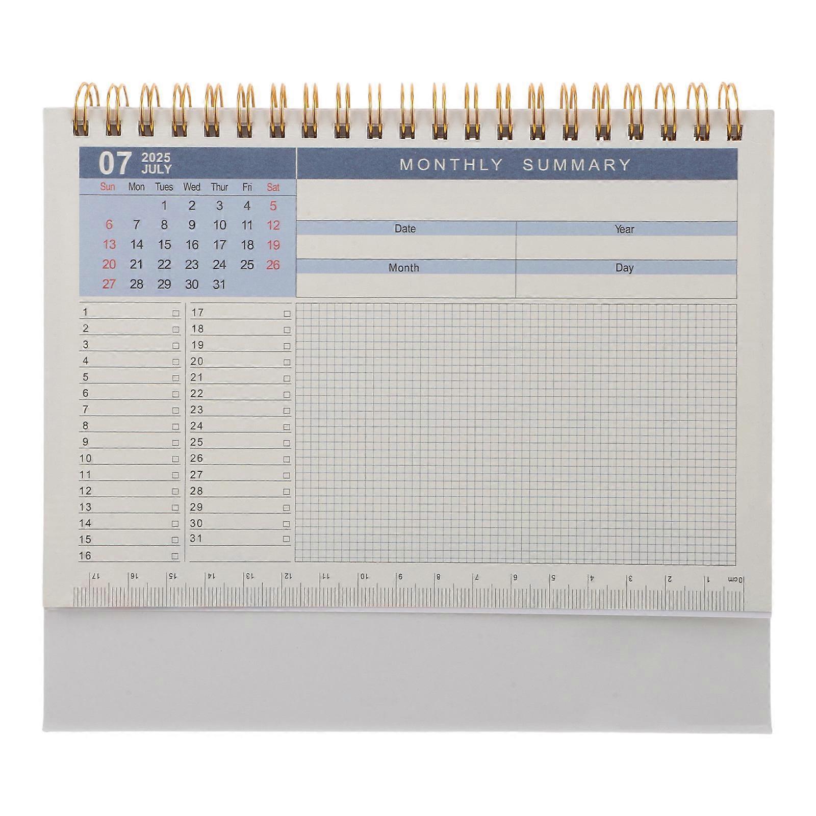 Monthly Desk Calendar Desk Calendar for Reminding Use 4Pcs Pink Paper Compact