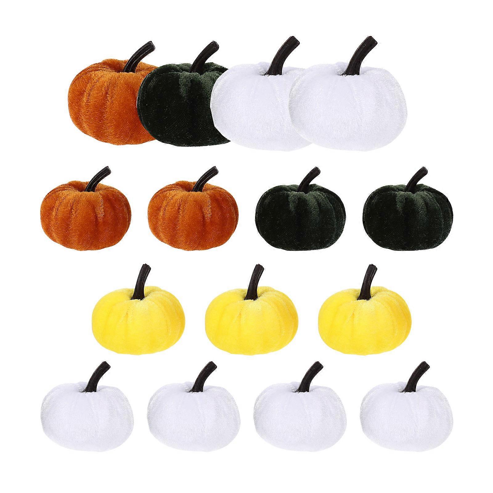 Decorative Pumpkin Lint Pumpkin Artificial for Decor 15Pcs Harvest Scene