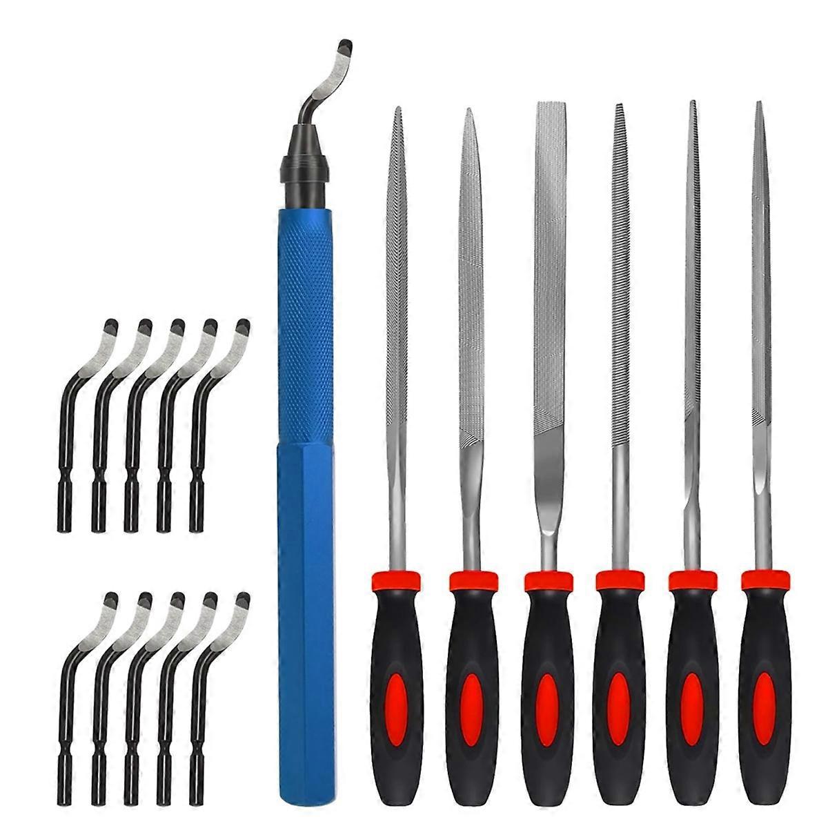 Deburring Tool Kit, 6-1/2Inch Metal Handle Chamfer Tool