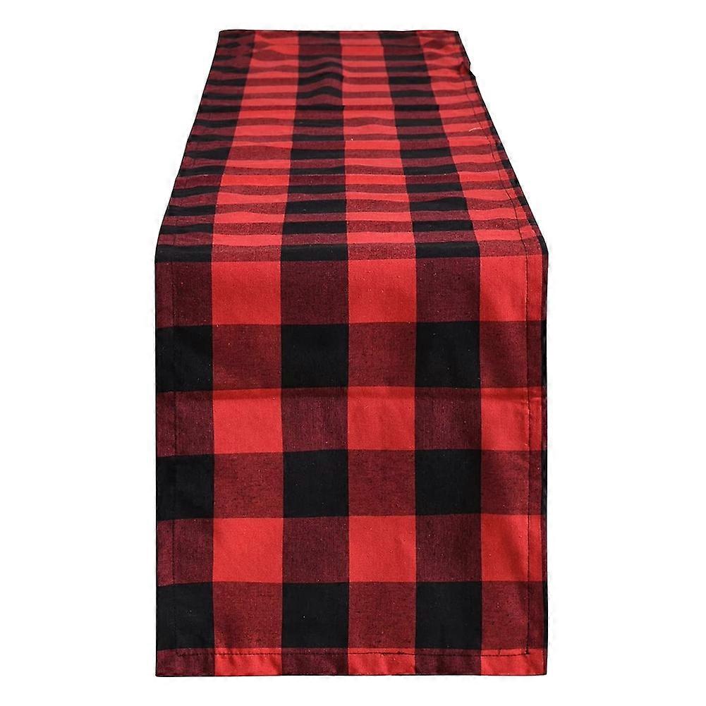 13X70Inch Black and Red Table Runner,for Party Home Decor