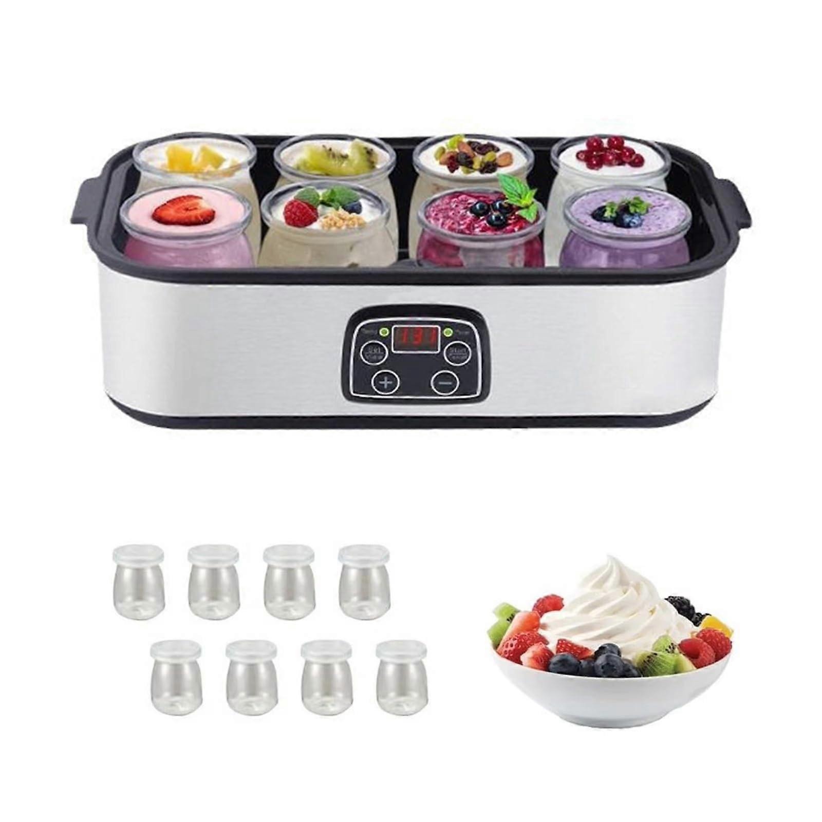 Probiotic Yogurt Maker With 8 Glass Jars, 1400 Milliliter Capacity, Adjustable Time And Temperature, MultiFunction Home Use
