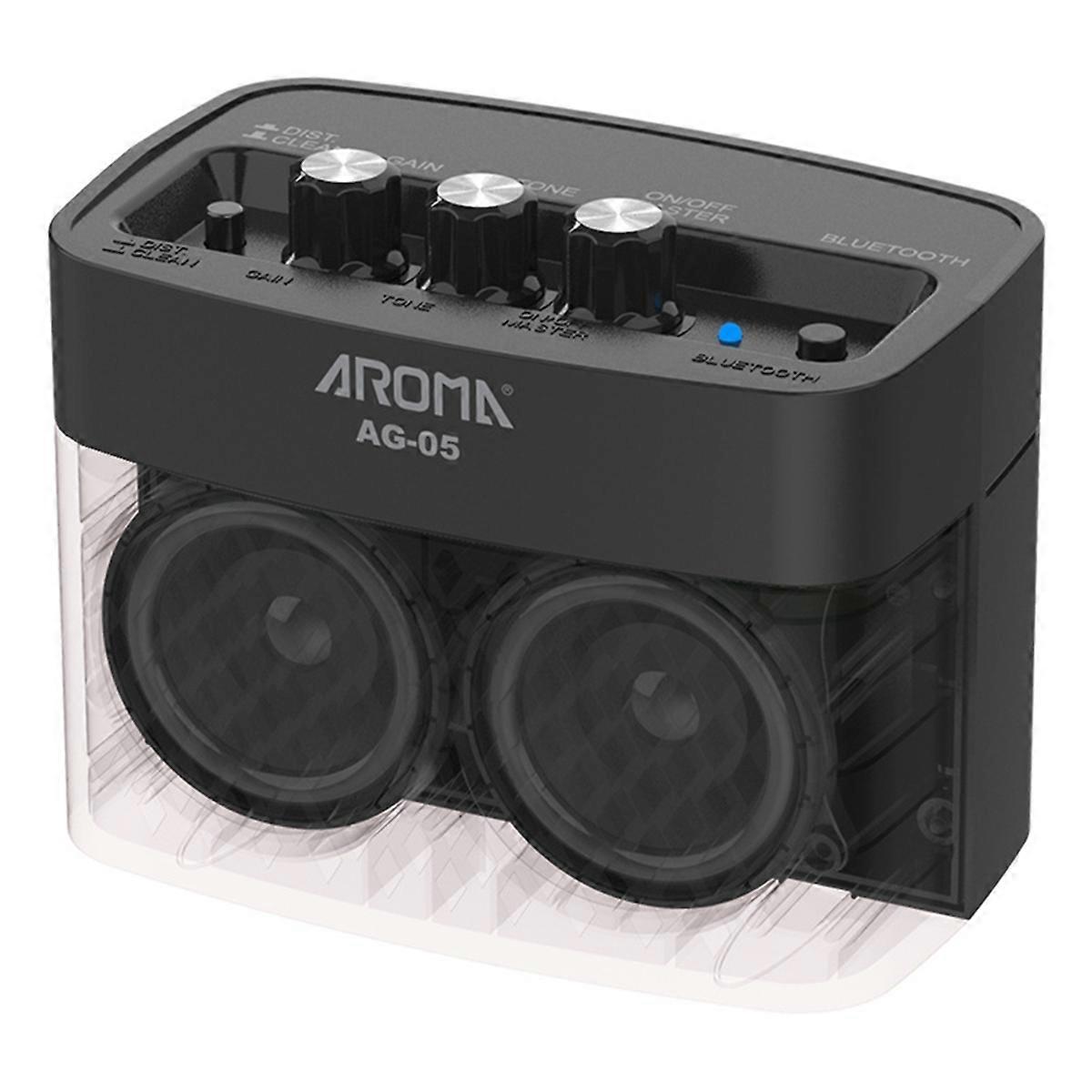 AROMA Guitar Amplifier with Bluetooth Clean &Overdrive Channels Black