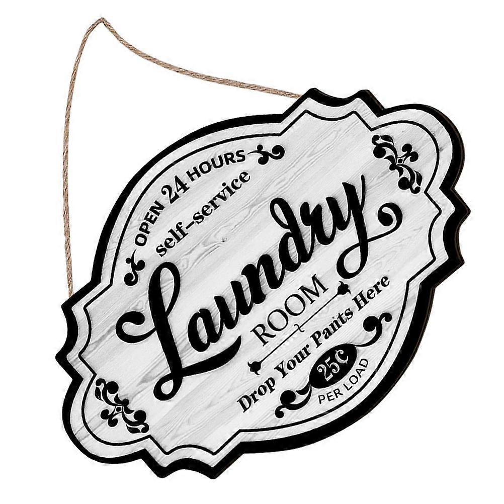 4Pcs Rustic Wood Laundry Room Hanging Sign Perfect For Home Decoration Or Dorm Laundry Room Elongated Shape With Artistic Craftsmanship