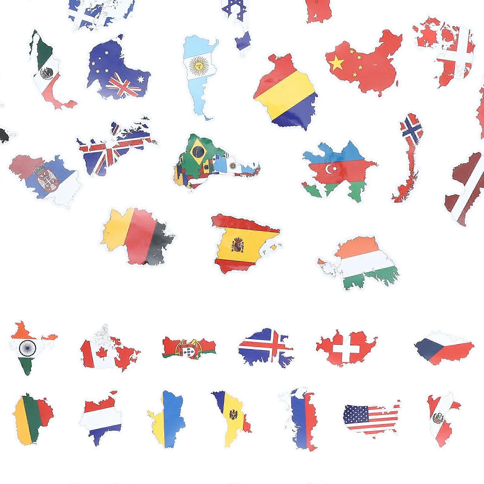 Flag Sticker Plane Sticker Notebook for Travel Case 600 Sheets Assorted Color