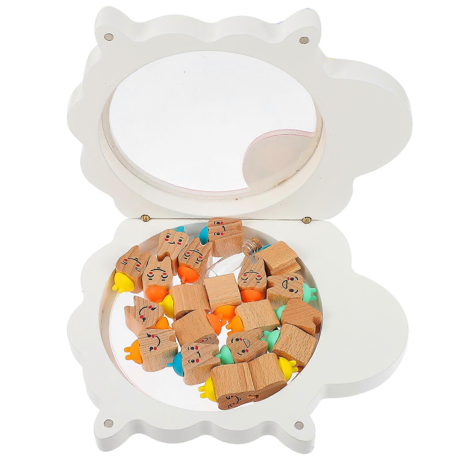 Baby Teeth Box Wooden Set for Storage with Lanugo Container 40Pcs