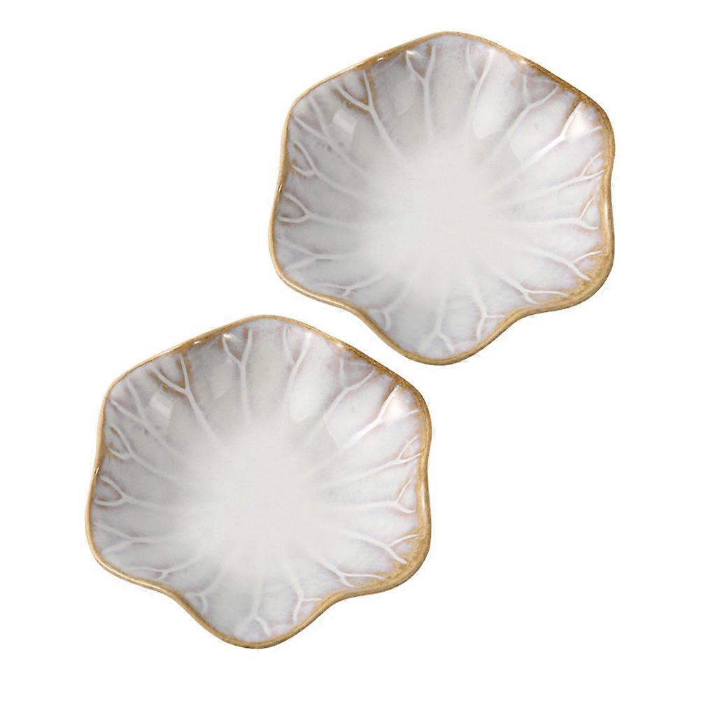 Ceramic Seasoning Plates for Kitchen Use 2Pcs Condiment Serving Dishes