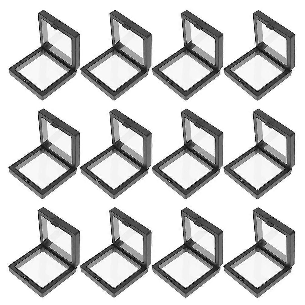 Portable Jewelry Storage Box Black for Travel with 40Pcs Clear Cases