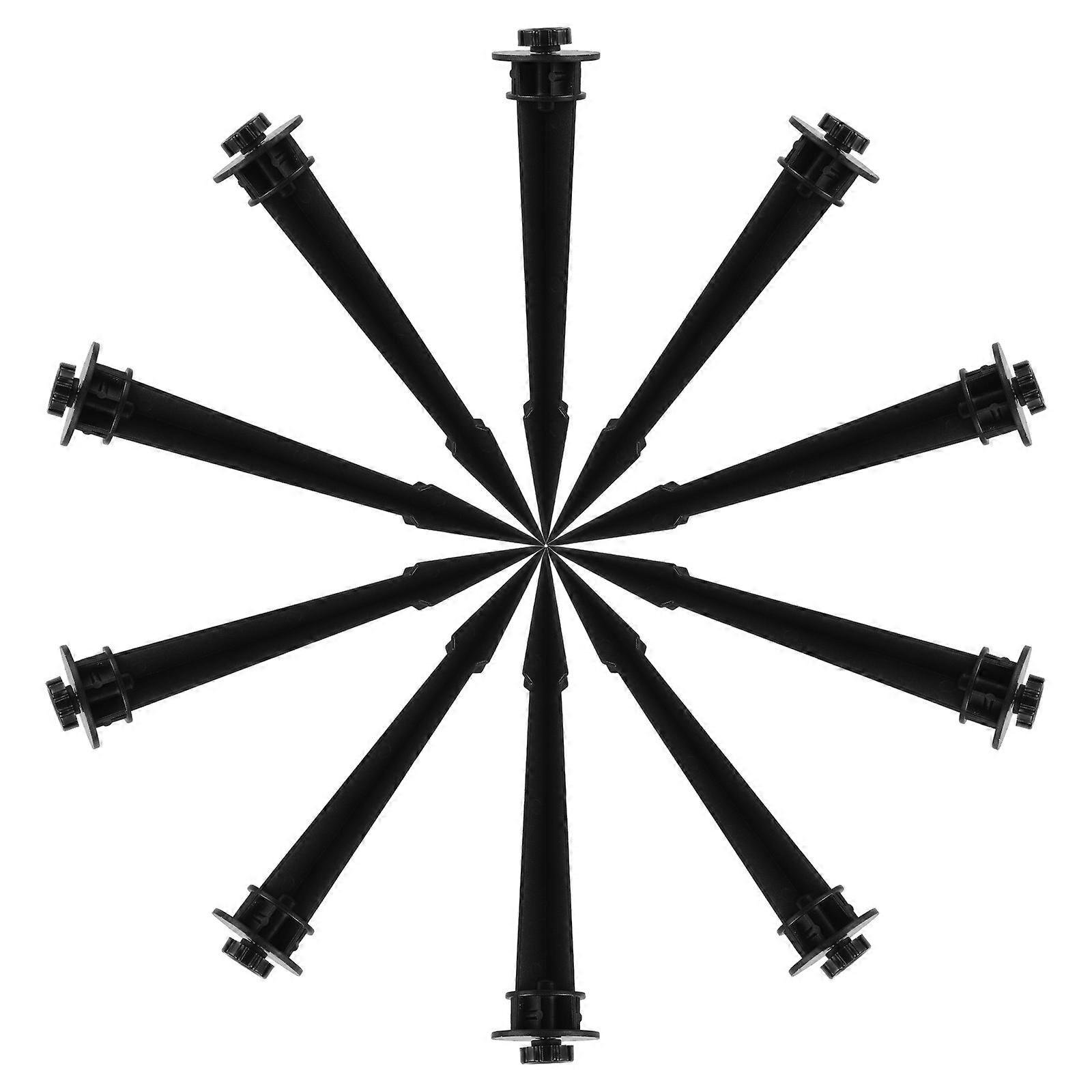 Pathway Light Holder 10Pcs Designed For Gardeners Providing Durable Light Support With Drainage Prevention And Black Plastic Finish