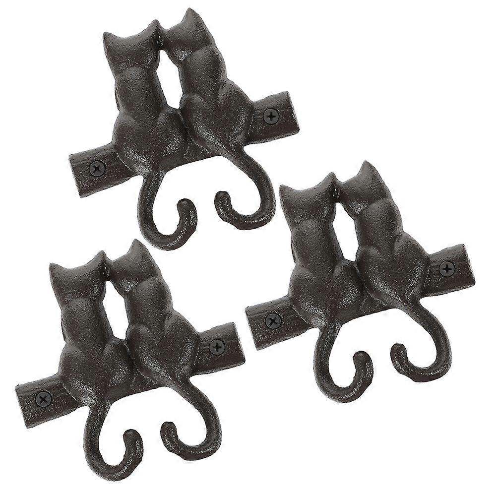 Wall Mounted Bag Holder Cat Hook for Hanging 4Pcs Cast Iron Hooks