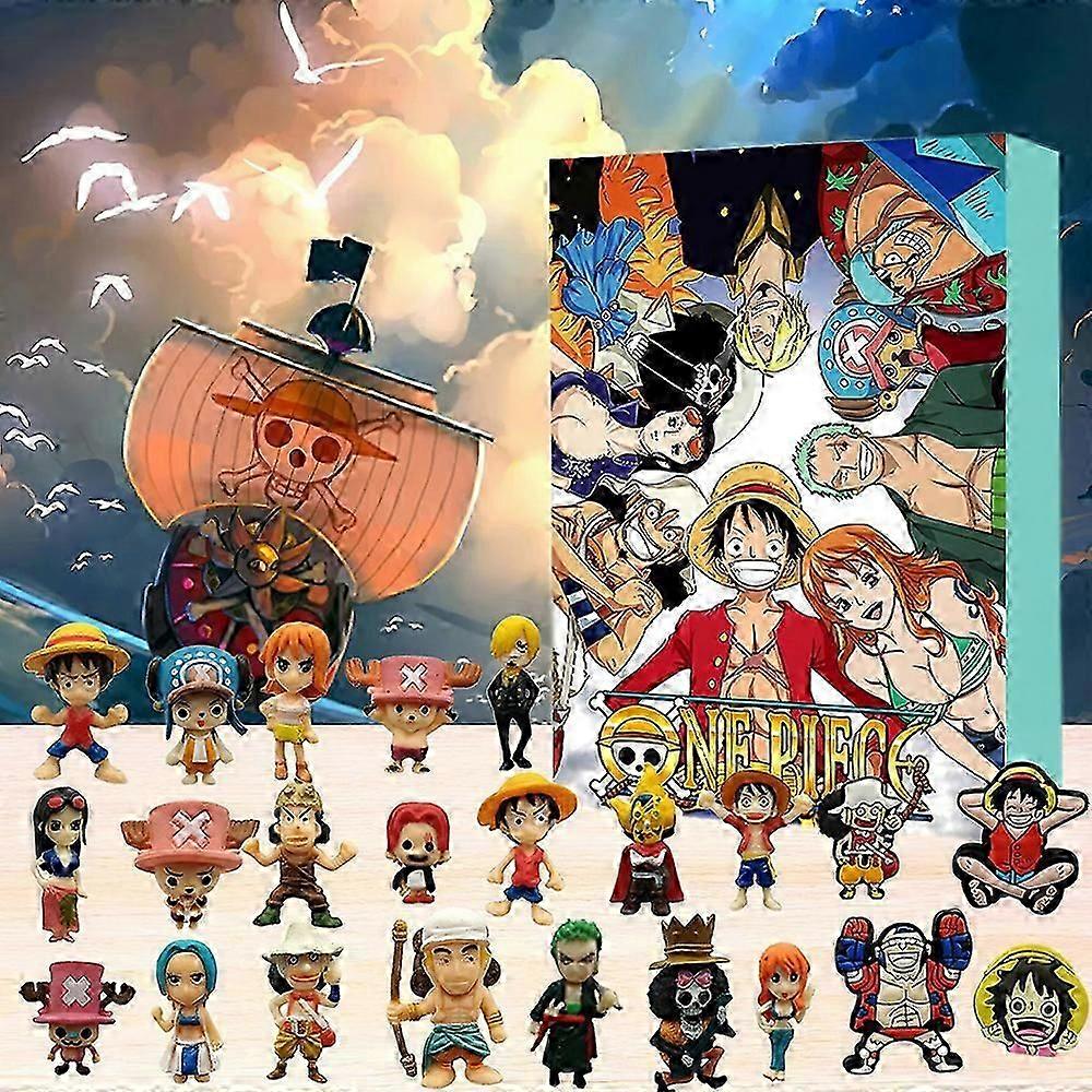 Advent Calendar, 24 Pcs/Set One Piece Figures Christmas Countdown Calendar Blind Box, Surprise