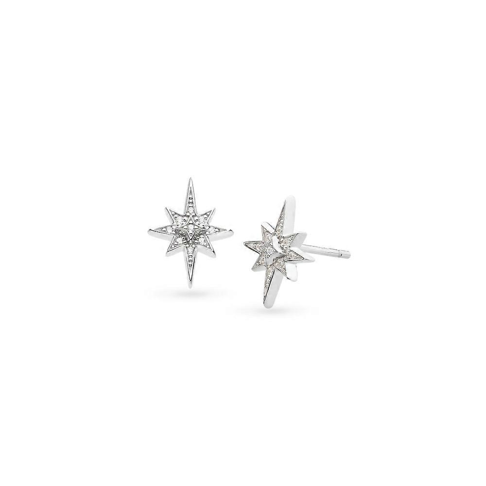 Kit Heath Céleste North Star Zirconia Rhodium Plated Stud Earrings 30456CZ