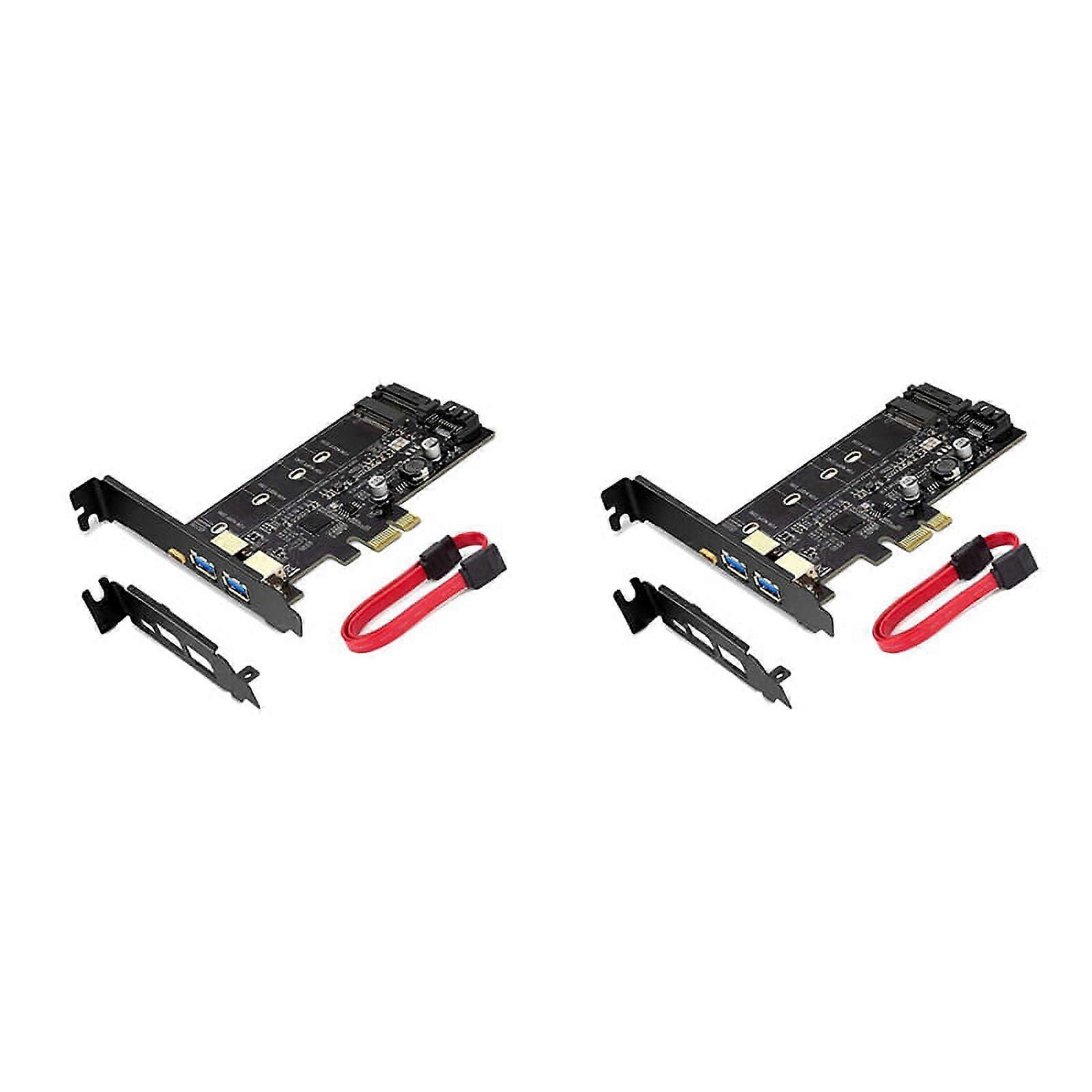 2X PCI-E to USB 3.0 PCI Card Incl.1 USB C and 2 USB A Ports, M.2 NVME to PCIe 3.0 Adapter Card with Bracket