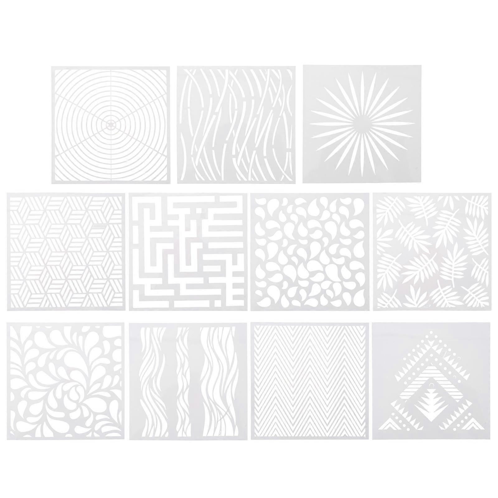 Scrapbook Stencil Template for Painting Using 11Pcs Stencils Set