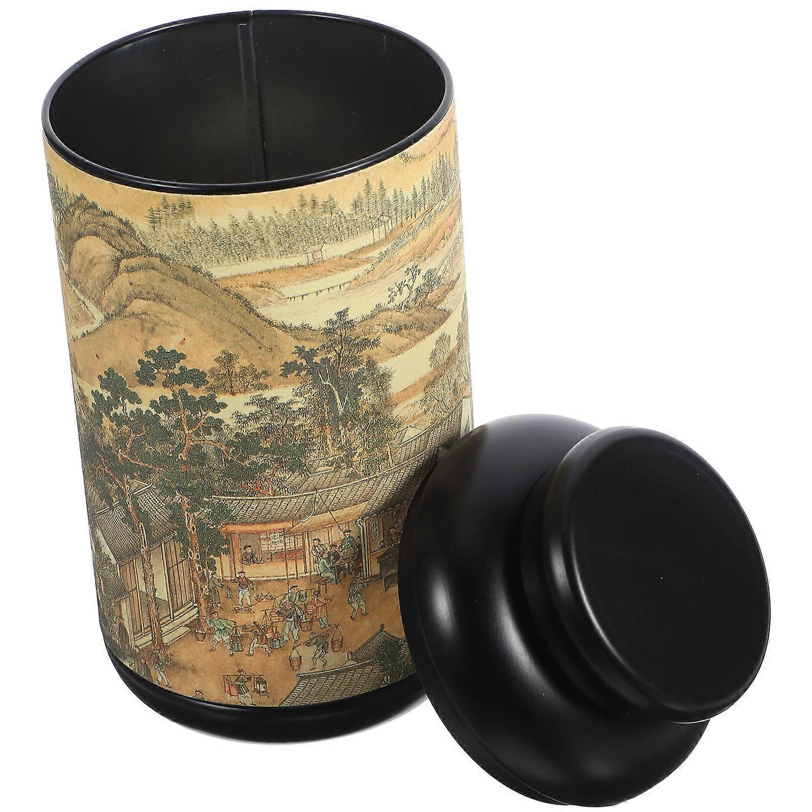 3Pcs Rectangular Tinplate Tea Jar Set For Home Decoration And Snack Storage In Multi Color With Sealed Storage