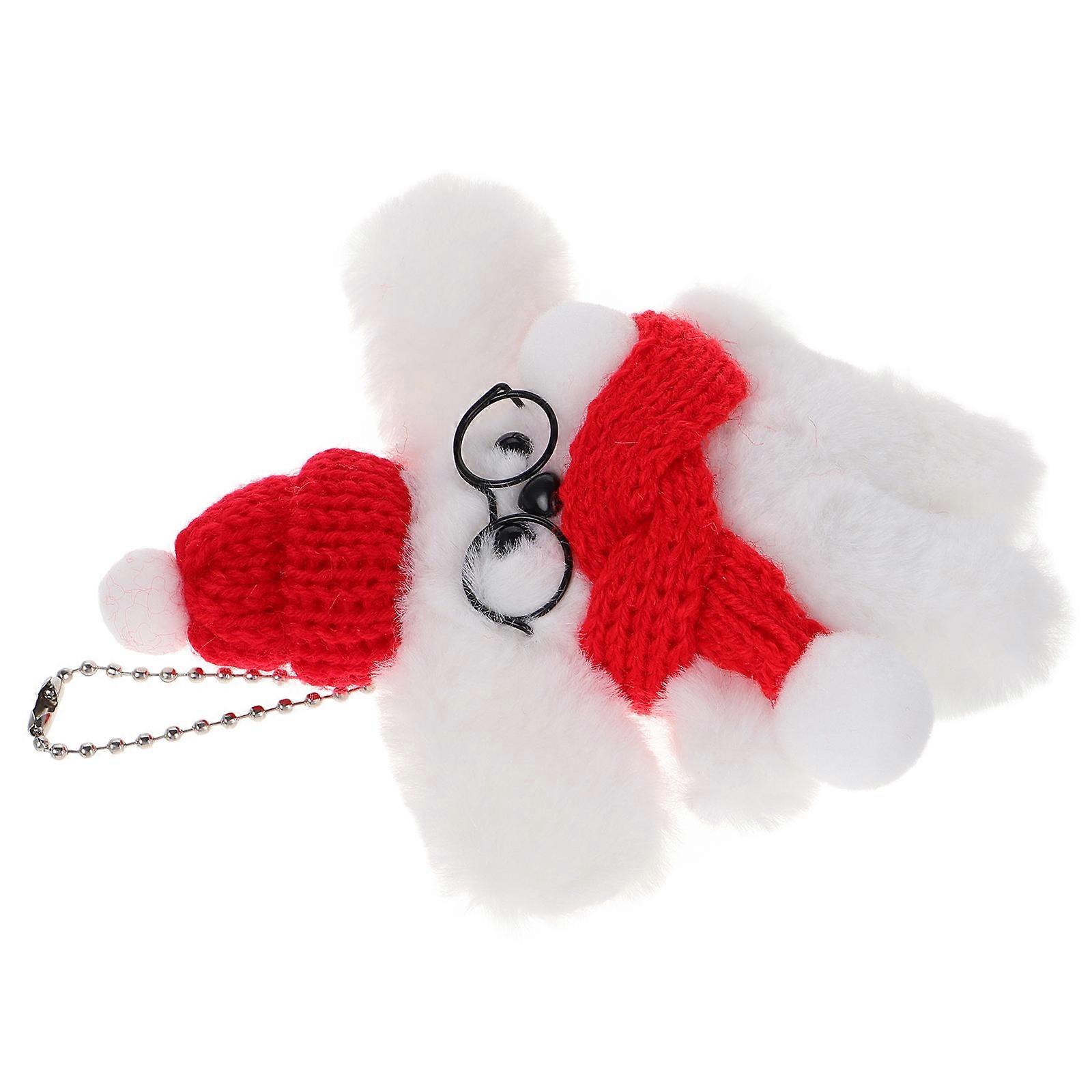 Pluszowy piesek z okularami do breloczka, 4 szt., różne kolory