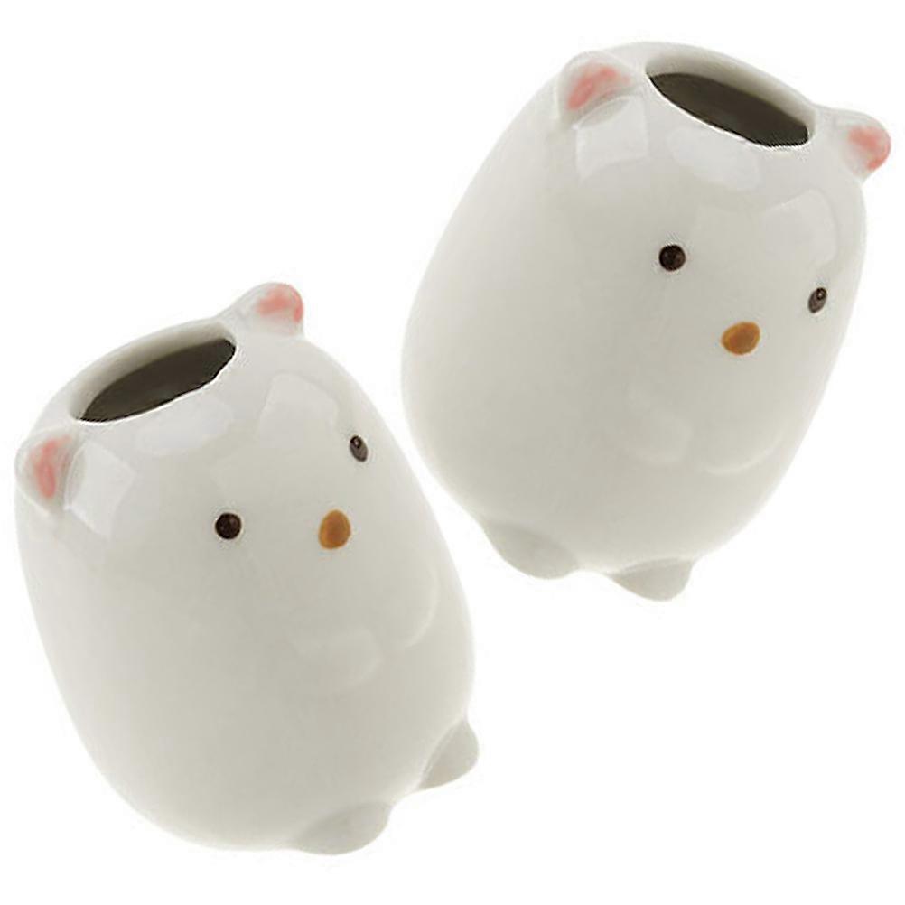 Ceramic Toothpick Holder and Single Toothbrush Stand for Home Use 4Pcs